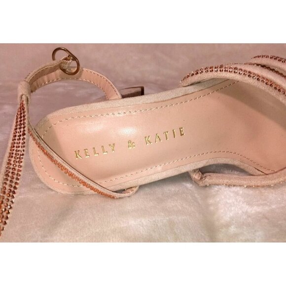 Kelly & Katie 7.5M Strappy Block Heel Sandals With Rhinestones - Picture 4 of 9